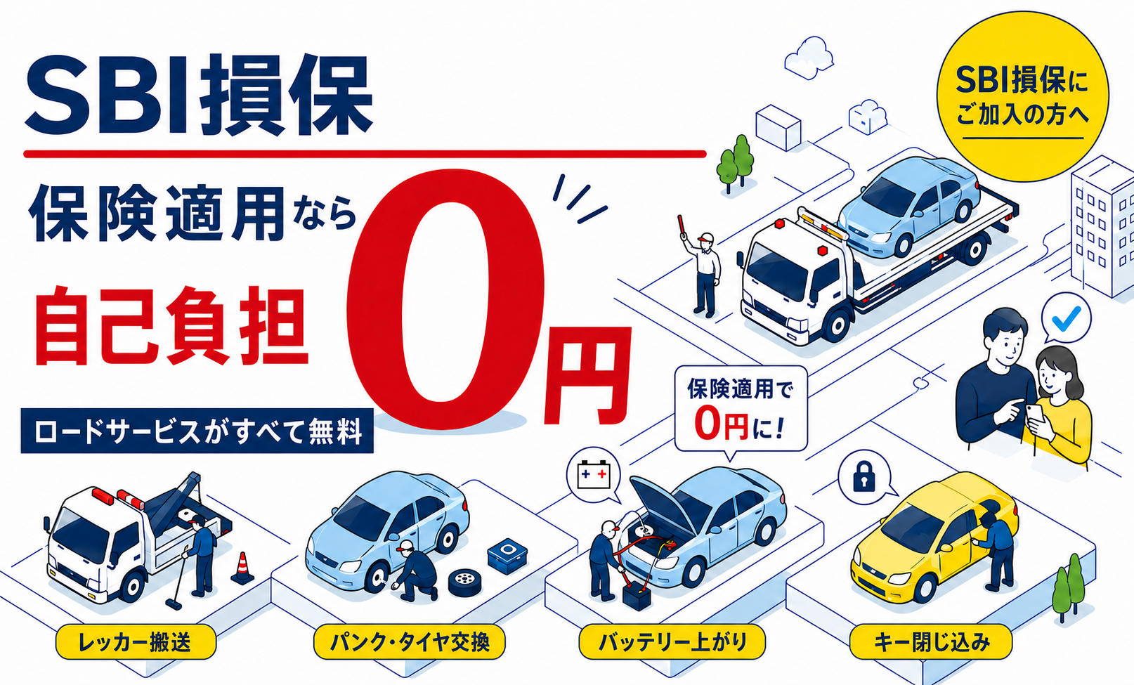 SBI損保対応の保険対応｜修理・レッカー・代車手配はこちら